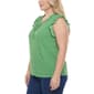 Plus Size NY Collection Cap Flutter Sleeve Dot Tie Neck Blouse - image 3