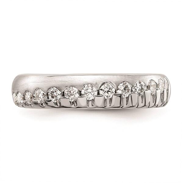 Pure Fire 14kt. White Gold Lab Grown Diamond Wedding Band - image 