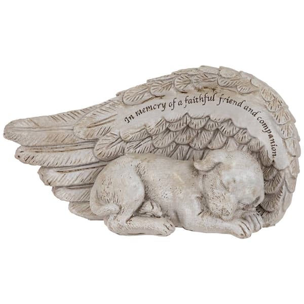 Northlight Seasonal Sleeping Angel Dog Memorial Garden Statue
