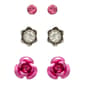 Freedom Pink Stud/Crystal Antique Flower/Rose Stud Earrings Set - image 1