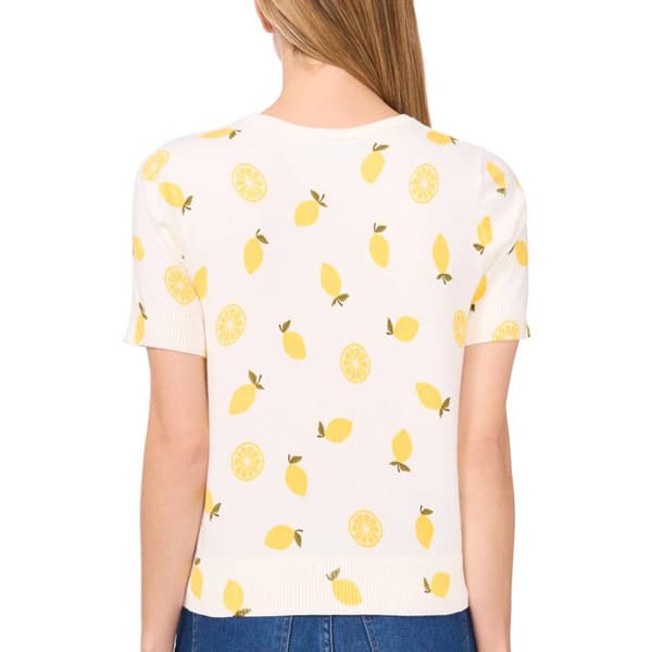 Womens Cece Short Sleeve Lemon Sweater