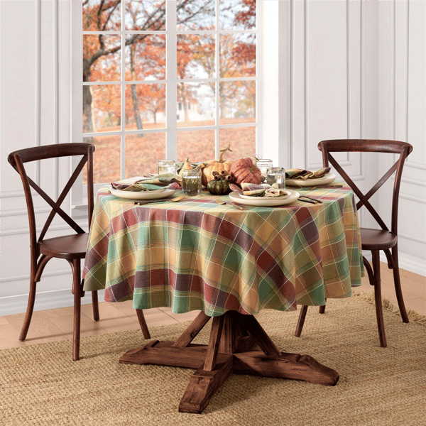 Threadmade Autumn Acres Plaid Tablecloth