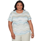 Plus Size Alfred Dunner Vintage Charm Wavy Biadere Side Tie Ruch - image 1