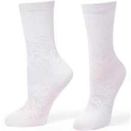 Womens HUE(R) Texture Floral Crew Socks - Ivory