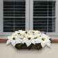 Puleo International Pre-Lit White Poinsettia Window Box Décor - image 3
