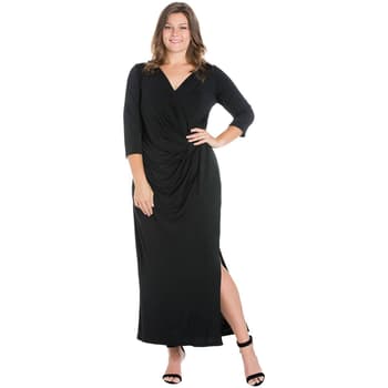 Plus Size 24/7 Comfort Apparel Solid Fitted Maxi Dress - Boscov's