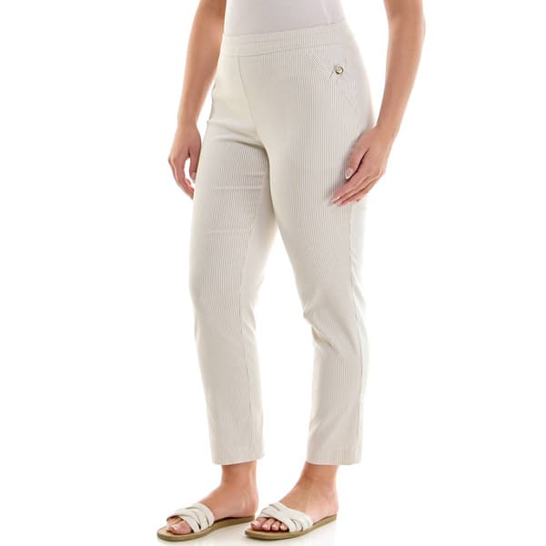 Womens Zac & Rachel Pull On Stripe Straight Leg Pants