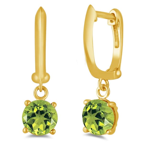 Gemstone Classics(tm) Gold over Silver Peridot Drop Earrings