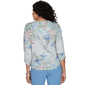 Petite Alfred Dunner Provence Floral Marled Henley Blouse - image 2