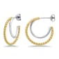 Designs by FMC Two-Tone 20mm Double C Post Hoop Earrings - image 2