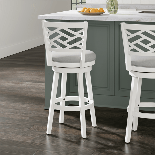 HH2 Home Riva Wood Adjustable Height Swivel Stool