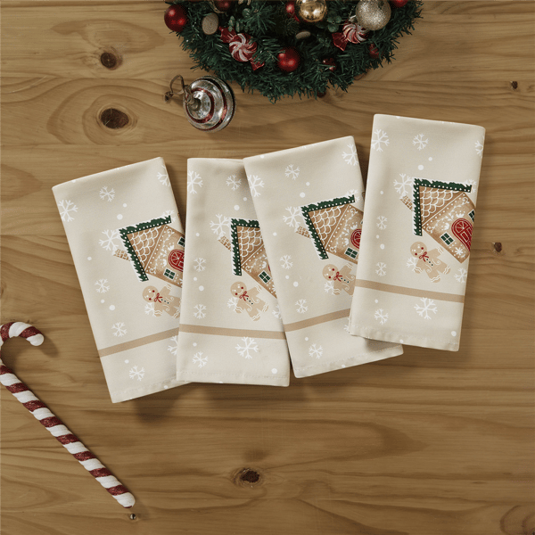 Avanti Linens Gingerbread Village Napkins - Set of 4
