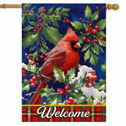 Briarwood Lane Cardinal & Holly House Flag