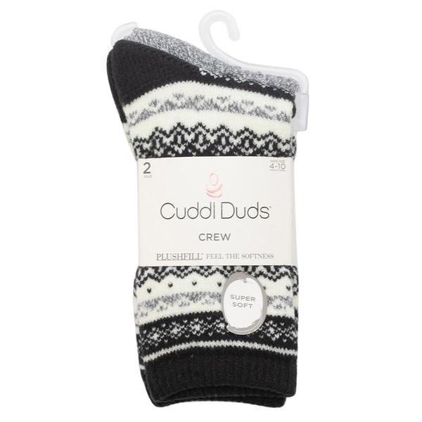Womens Cuddl Duds® 2pk. Fair Isle Crew Socks