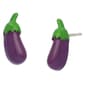Betsey Johnson Hothouse Bloom Eggplant Stud Earrings - image 1