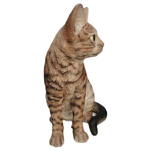 Hi-Line Gift Petite Brown Sitting Bengal Garden Statue