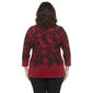 Plus Size Kasper 3/4 Sleeve Hardware Leaf Keyhole Blouse - image 3