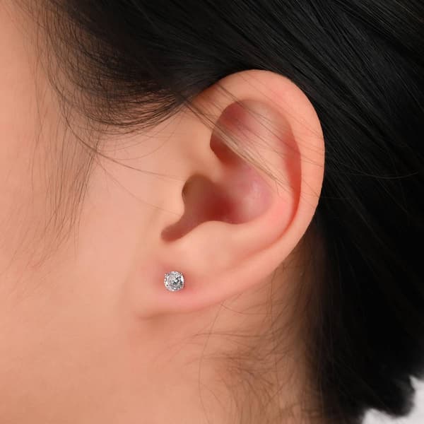 Forever New Sterling Silver Ball, CZ Stud, and Heart Earring Set