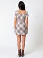 Juniors No Comment Plaid Tie Front Empire Waist Mini A-Line Dress - image 4