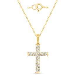 Diamond Classics™ Yellow Gold 1/4ctw. Diamond Cross Pendant