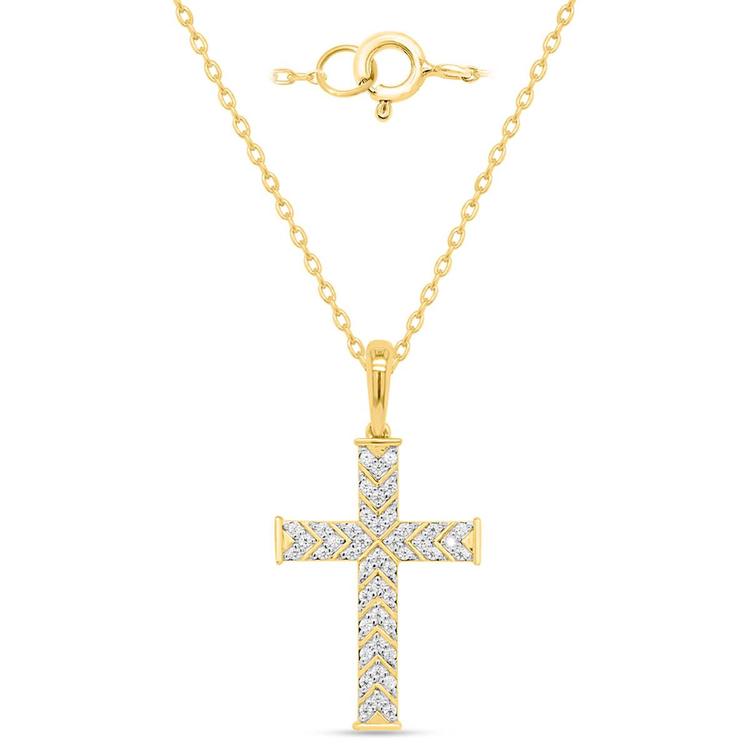 Diamond Classics™ Yellow Gold 1/4ctw. Diamond Cross Pendant