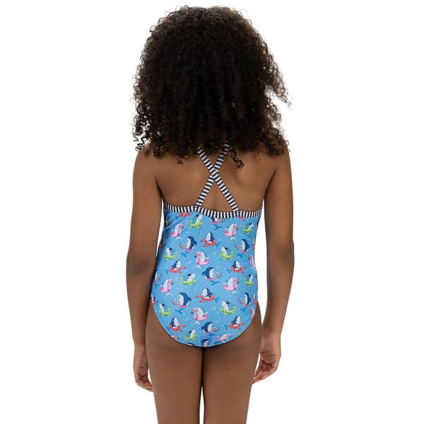 Girls &#40;8-16&#41; Dolfin&#174; Fin Floats Criss-Cross One Piece Swimsuit