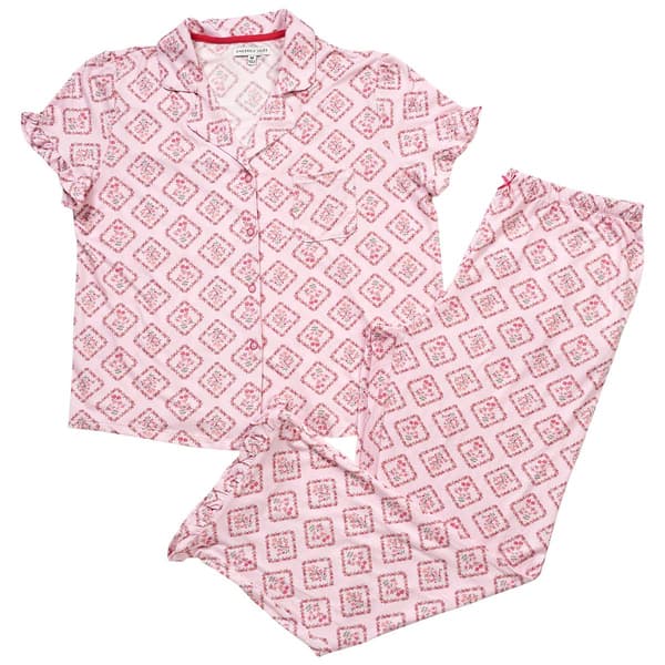 Womens Sincerely Jules Ditsy Diamonds Capri Pajama Set - image 