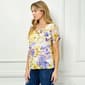 Womens Sara Michelle Short Sleeve Keyhole Neck Floral Blouse - image 3