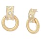 Steve Madden Gold Stone Ring Doorknocker Earrings - image 1