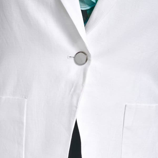 Plus Size Calvin Klein 3/4 Ruch Sleeve One Button Blazer