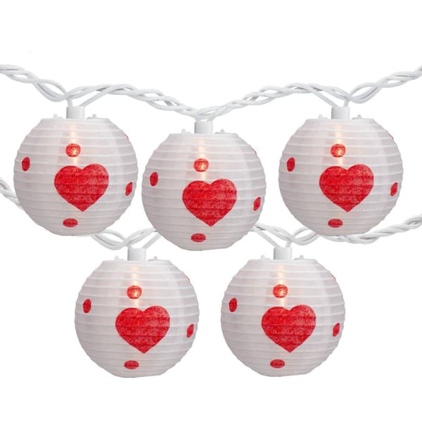 Northlight Seasonal 10ct. Valentine's Day Heart Paper Lanterns - image 