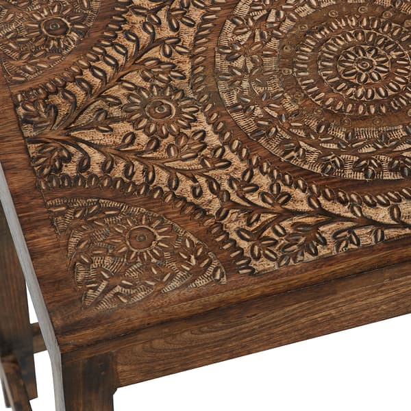 9th & Pike&#174; Nesting Dark Mango Wood Side Tables - Set Of 2