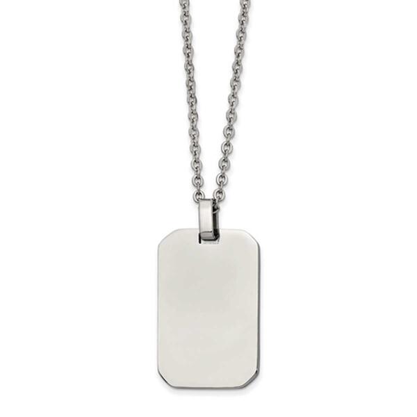 Mens Gentlemen's Classics&#40;tm&#41; Steel Rectangle Dog Tag Necklace - image 