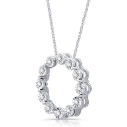 Nova Star® Sterling Silver Lab Grown Diamond Circle Pendant