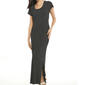 Womens Nina Leonard Short Sleeve Mixed Stripe Side Slit Dress - image 3