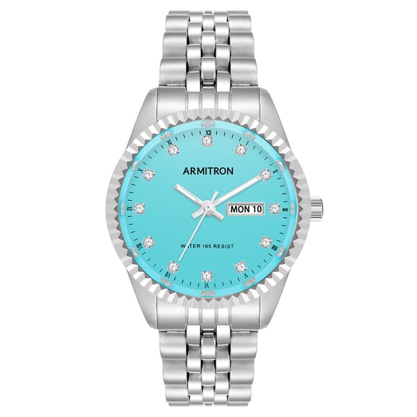 Womens Armitron Silver-Tone Calendar Watch - 75-5849LBSV - image 