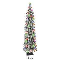 Puleo International 4ft. Incandescent Flocked Alpine Pencil Tree