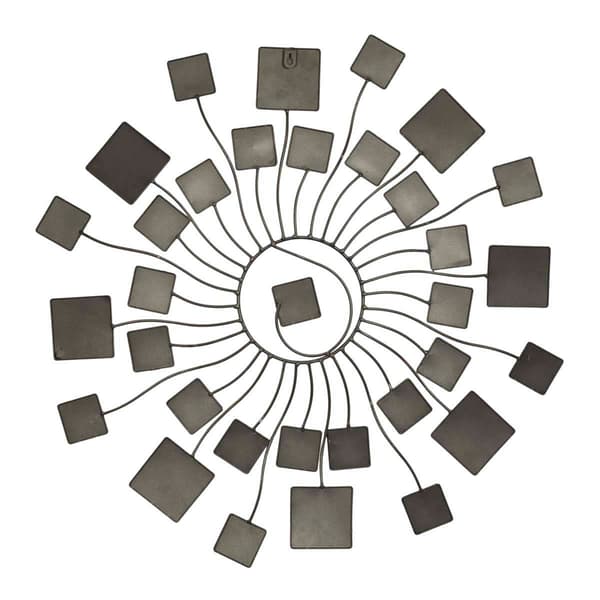 9th & Pike® Brown Modern Abstract Round Metal Wall Decor