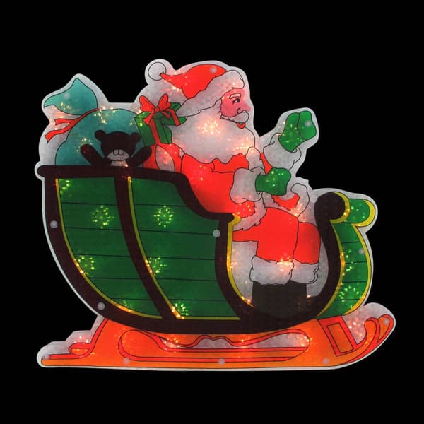 Northlight Seasonal 17in. Santa in Sleigh Window Silhouette