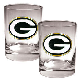 NFL Green Bay Packers 2pc. 14oz. Rocks Glass Set