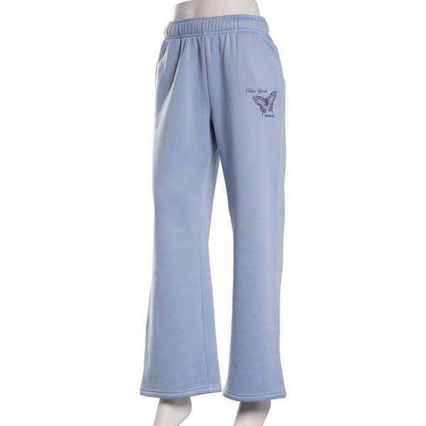 Juniors No Comment Wide Leg Foil Screen Sweatpants - Eventide