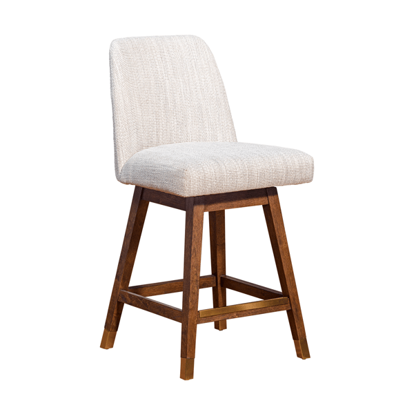 Armen Living Amelia 26in. Beige Fabric Swivel Counter Stool - image 