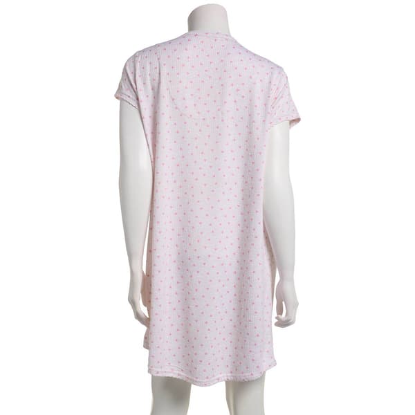 Womens Laura Ashley&#174; Short Sleeve Tossed Hearts Knit Nightshirt