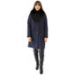 Womens Nine West Plaid Faux Wool Coat With Faux Fur Collar - image 1