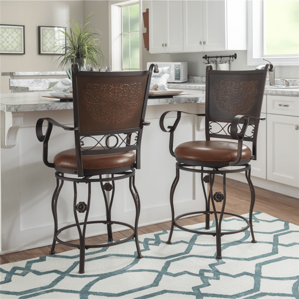 Linon Home Decor Beatrix Big & Tall Armed Counter Stool