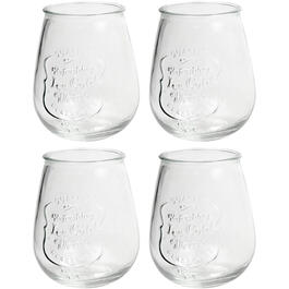 Home Essentials 21oz. Clear Stemless Wine Glasses - Set of 4