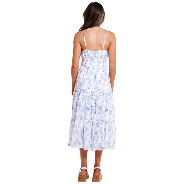 Juniors Trixxi Floral Smocked Waist Tier Midi Dress