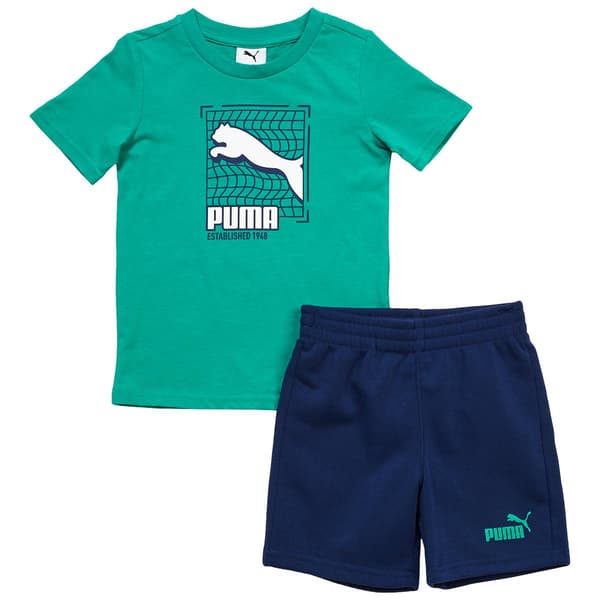 Boys (4-7) Puma 2Pc Tee & Fleece Short Set - image 