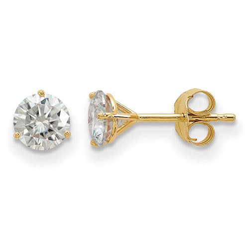 True Light&#40;tm&#41; 5.0mm Round Moissanite Martini Post Earrings - image 