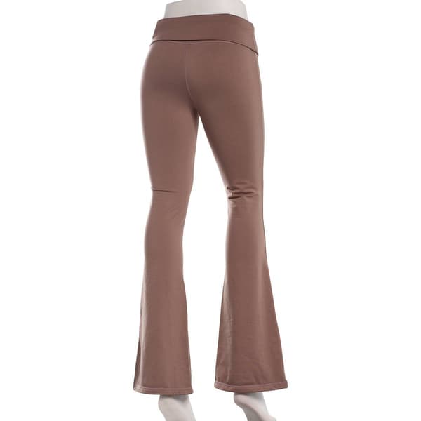 Juniors No Coment Fleece Back Fold Over Waist Flare Leggings